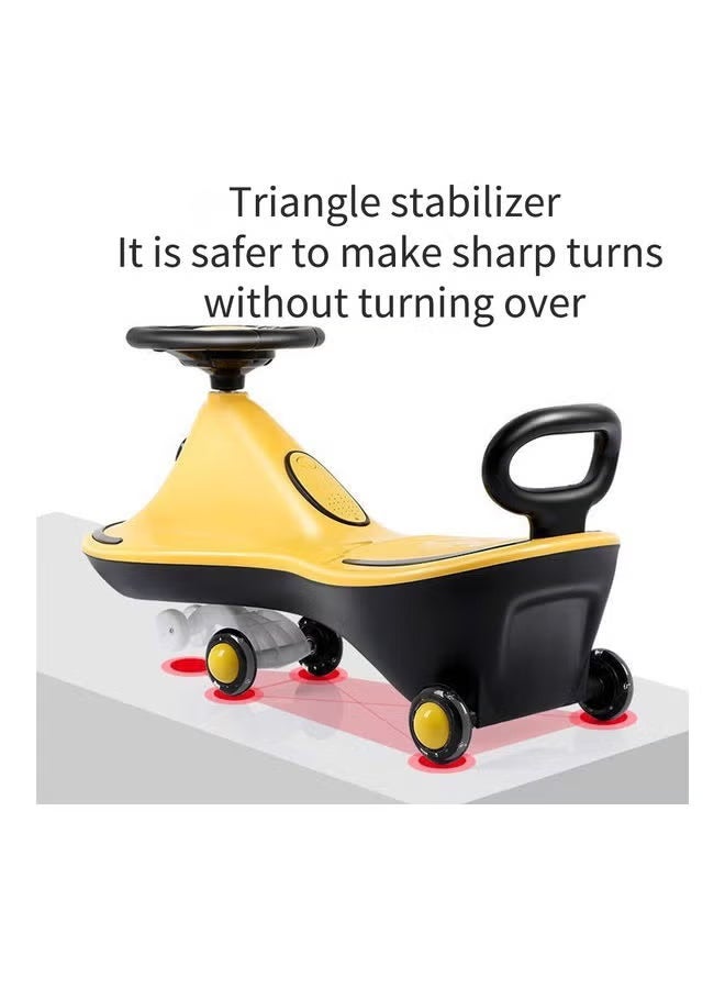 سيليكشن سيارة ملتوية للأطفال بالموسيقى والإضاءة – Ride On Wiggle Car بدون بدالات – لون أصفر – من 2 إلى 6 سنوات - Image 5